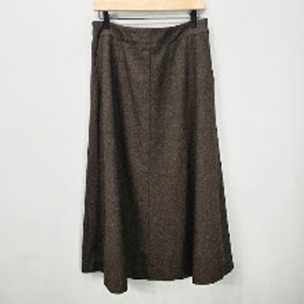 Tuckernuck Maxi Skirt 8 Brown Wool Blend Academia Office Goth Fall Old Money